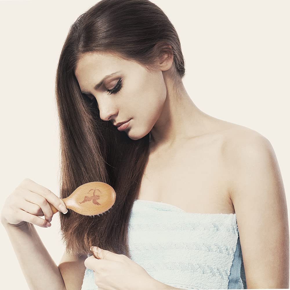 Sosoon Pocket Mini Travel Boar Bristle Hairbrush – Smoothing, Detangling & Shine for All Hair Types (Brown) - görsel 8