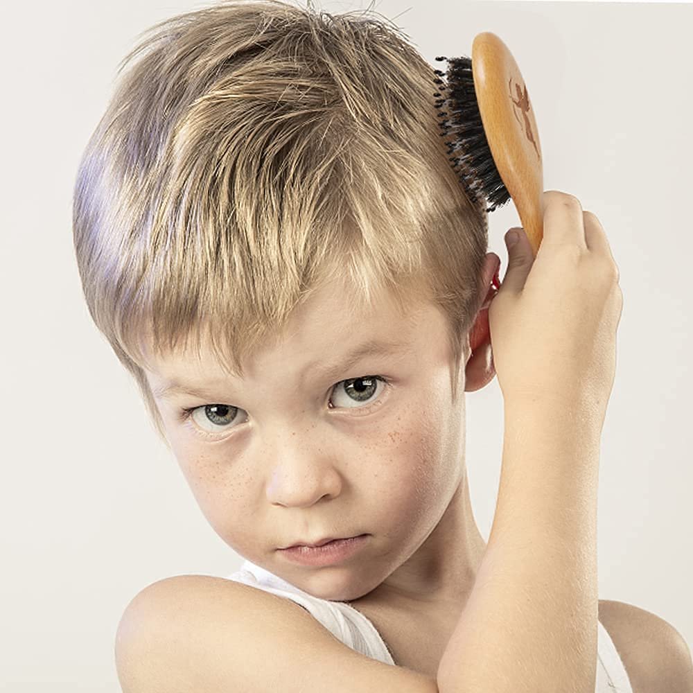 Sosoon Pocket Mini Travel Boar Bristle Hairbrush – Smoothing, Detangling & Shine for All Hair Types (Brown) - görsel 6