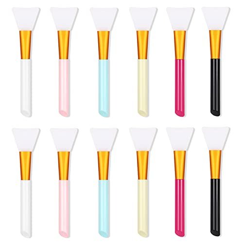 12-Pack Silicone Face Mask Brush Set - Soft Silicone Facial Mud Mask Applicator & Beauty Tool - görsel 2
