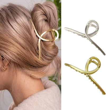 Brinie Gold Metal Hair Claw Clips – Large Acrylic Claw Clip for Thick & Thin Hair (2-Pack)