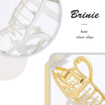 Brinie Gold Metal Hair Claw Clips – Large Acrylic Claw Clip for Thick & Thin Hair (2-Pack)