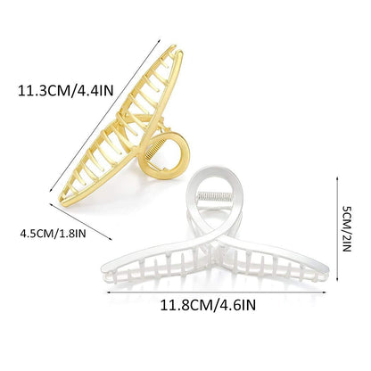 Brinie Gold Metal Hair Claw Clips – Large Acrylic Claw Clip for Thick & Thin Hair (2-Pack)