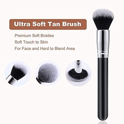 Sanfery 5-Piece Self Tanning Mitt Kit with Back Applicator, Brush, Exfoliating Mitt & Accessories for Flawless Tan