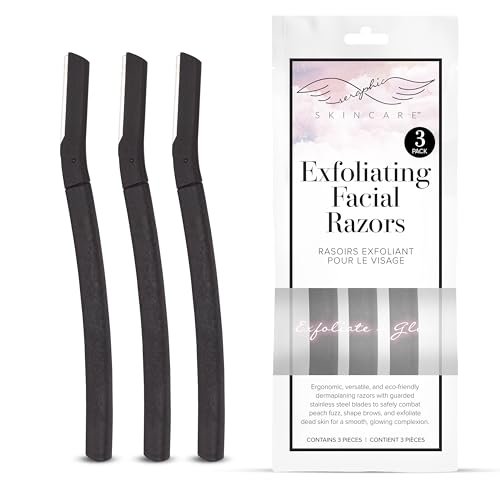 Seraphic Skincare Exfoliating Facial Razors – Dermaplane Razor for Women, Peach Fuzz Remover, 3 Pack with Wheat Straw Handle & Swedish Stainless Steel Blade - görsel 2