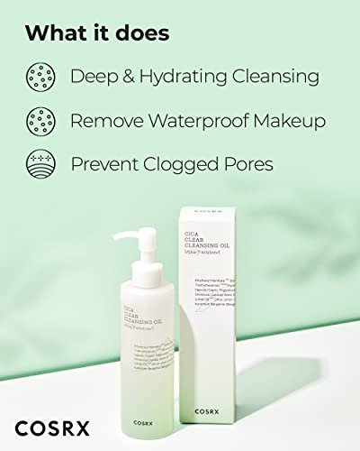 COSRX Pure Fit Cica Cleansing Oil - Lightweight Centella Cleansing Oil for Sensitive Skin, 6.76 fl oz (200ml) Avelisse