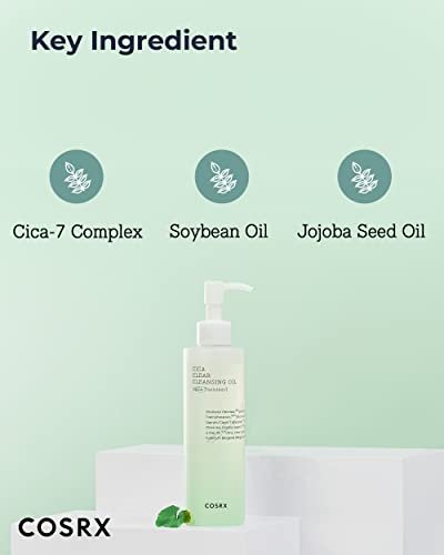 COSRX Pure Fit Cica Cleansing Oil - Lightweight Centella Cleansing Oil for Sensitive Skin, 6.76 fl oz (200ml) Avelisse