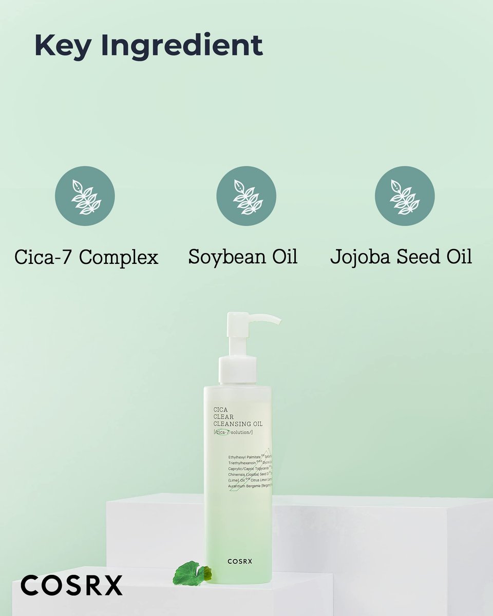 COSRX Pure Fit Cica Cleansing Oil - Lightweight Centella Cleansing Oil for Sensitive Skin, 6.76 fl oz (200ml) Avelisse