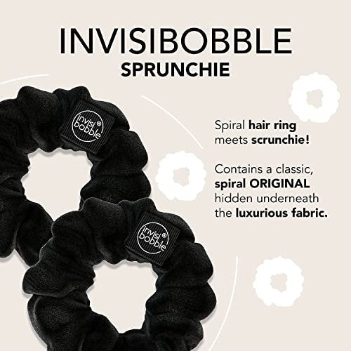 invisibobble Sprunchie Spiral Hair Ring - True Black - 2 Pack - Gentle Hair Ties for Women, Teens, and Thick Hair - görsel 4