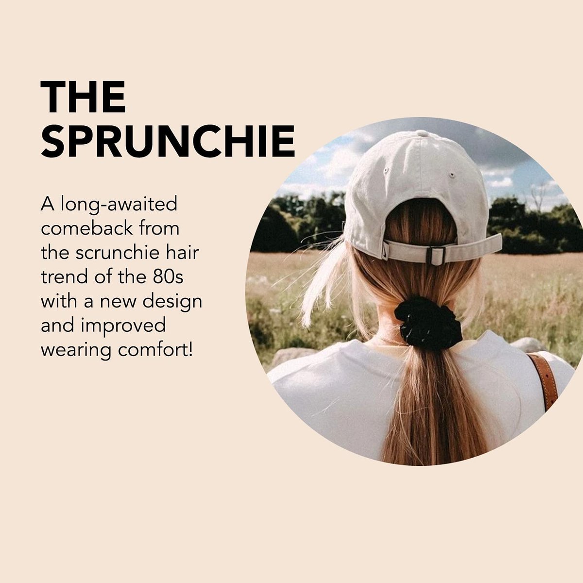 invisibobble Sprunchie Spiral Hair Ring - True Black - 2 Pack - Gentle Hair Ties for Women, Teens, and Thick Hair - görsel 11
