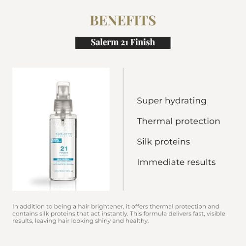 SALERM 21 Finish Illuminating Hair Spray – 100 ml – with Silk Proteins for Shine & Heat Protection - görsel 6