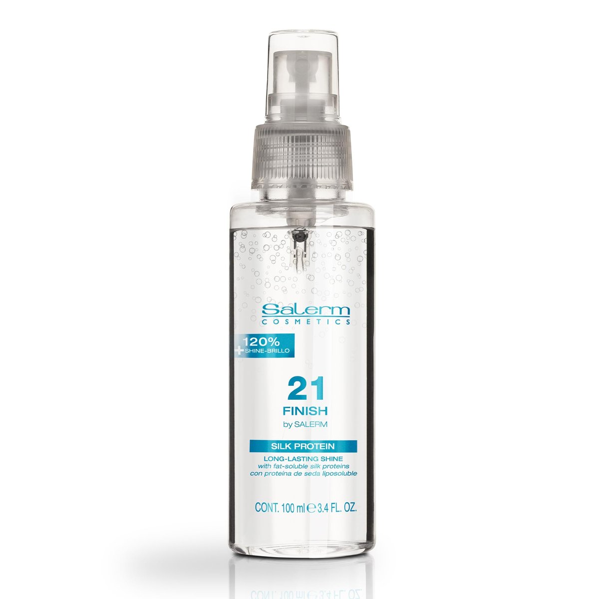 SALERM 21 Finish Illuminating Hair Spray – 100 ml – with Silk Proteins for Shine & Heat Protection - görsel 1