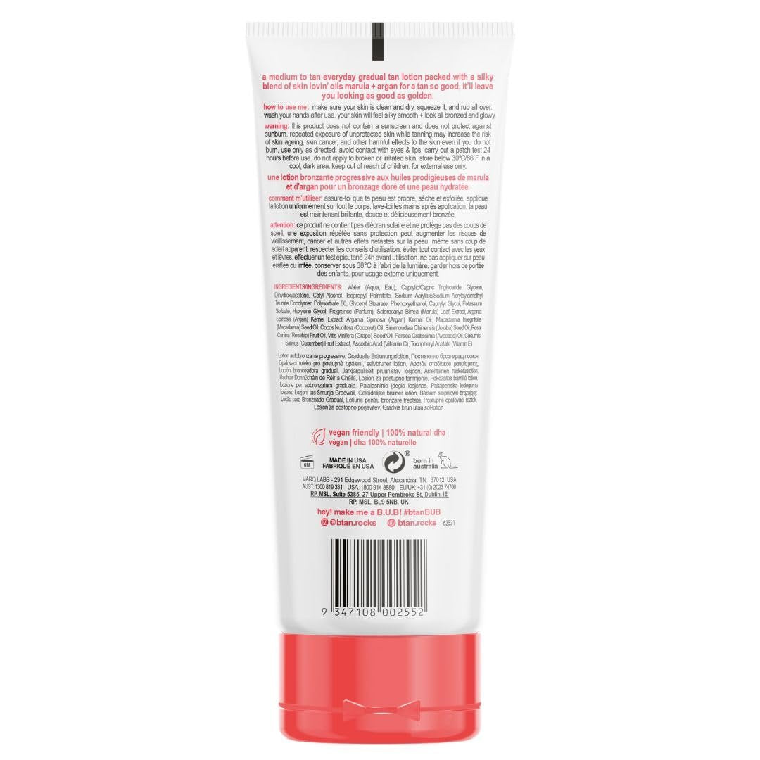 b.tan Medium Gradual Self Tanning Lotion - Everyday Glow with Marula & Argan Oil, Vegan & Cruelty Free, 236ml - görsel 3