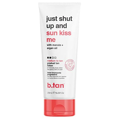 b.tan Medium Gradual Self Tanning Lotion - Everyday Glow with Marula & Argan Oil, Vegan & Cruelty Free, 236ml