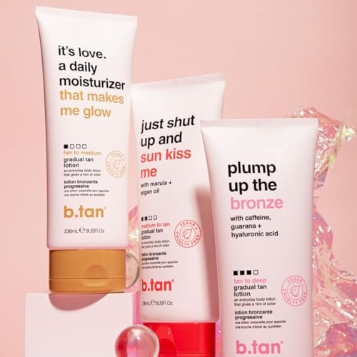b.tan Medium Gradual Self Tanning Lotion - Everyday Glow with Marula & Argan Oil, Vegan & Cruelty Free, 236ml - görsel 16