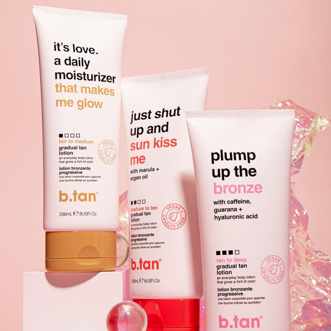 b.tan Medium Gradual Self Tanning Lotion - Everyday Glow with Marula & Argan Oil, Vegan & Cruelty Free, 236ml - görsel 15
