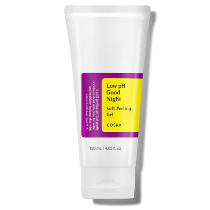 COSRX Low pH Good Night Soft Peeling Gel – Gentle PHA Exfoliator for Sensitive Skin, 4.05 fl oz (120ml)