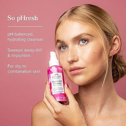 HERITAGE STORE Rosewater Facial Cleanser - Milk Face Wash with Squalane & Rose Complex for Dry to Combination Skin, pH Balanced, Vegan, 4 oz Avelisse