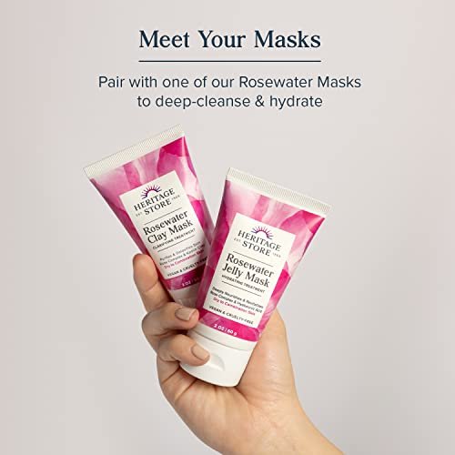 HERITAGE STORE Rosewater Facial Cleanser - Milk Face Wash with Squalane & Rose Complex for Dry to Combination Skin, pH Balanced, Vegan, 4 oz Avelisse
