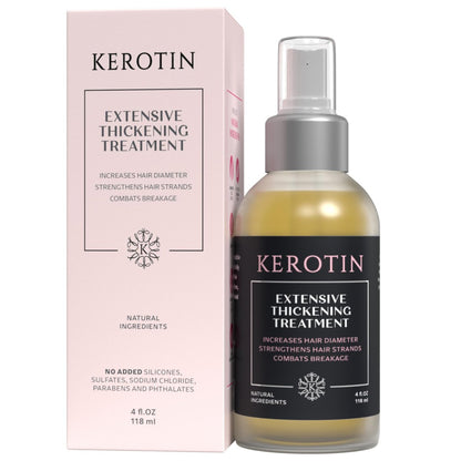 Kerotin Hair Thickening Spray with Keratin – Volumizing Mist for Fine & Thin Hair, Heat Protectant, Repair & Diameter Booster, Natural, Sulfate & Cruelty Free, Made in USA (4 oz) Avelisse