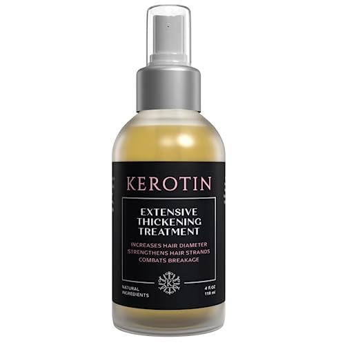 Kerotin Hair Thickening Spray with Keratin – Volumizing Mist for Fine & Thin Hair, Heat Protectant, Repair & Diameter Booster, Natural, Sulfate & Cruelty Free, Made in USA (4 oz) Avelisse