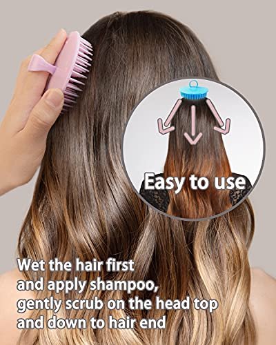 6 Pack Scalp Massager Shampoo Brush – Plastic Dandruff Comb for Kids, Toddlers, Men, Women & Pets – Green - görsel 12