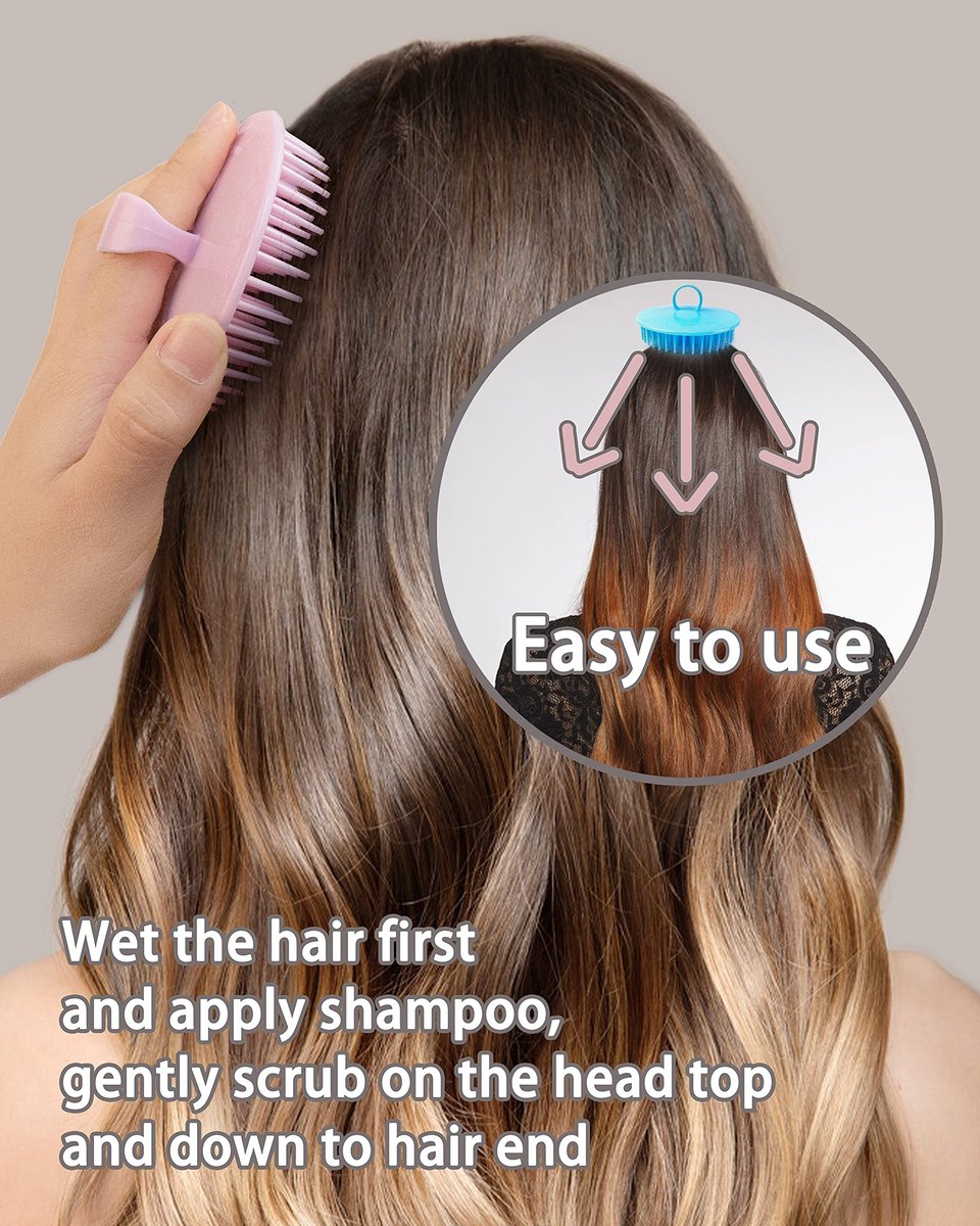 6 Pack Scalp Massager Shampoo Brush – Plastic Dandruff Comb for Kids, Toddlers, Men, Women & Pets – Green - görsel 11