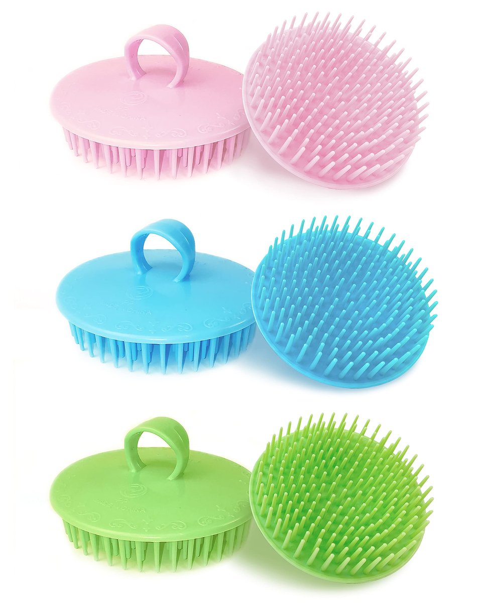 6 Pack Scalp Massager Shampoo Brush – Plastic Dandruff Comb for Kids, Toddlers, Men, Women & Pets – Green - görsel 1