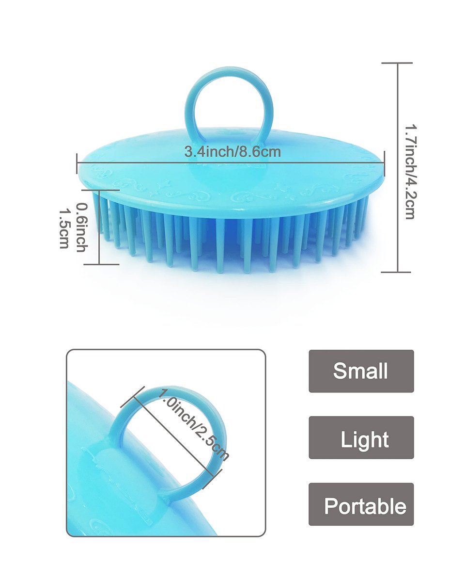 6 Pack Scalp Massager Shampoo Brush – Plastic Dandruff Comb for Kids, Toddlers, Men, Women & Pets – Green - görsel 5