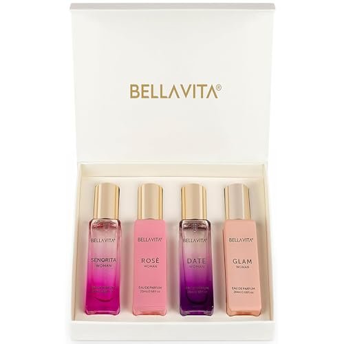 Bellavita Luxury Women's Perfume Gift Set - Rose, Senorita, Date & Glam (80ml Each) | Long-Lasting Eau de Parfum Collection Avelisse