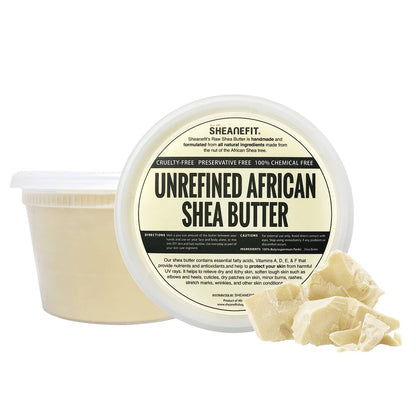 Sheanefit Raw Unrefined African Shea Butter - Natural Body Butter, Soft & Smooth Daily Moisturizer for Face & Body, Ivory, 16 oz Avelisse