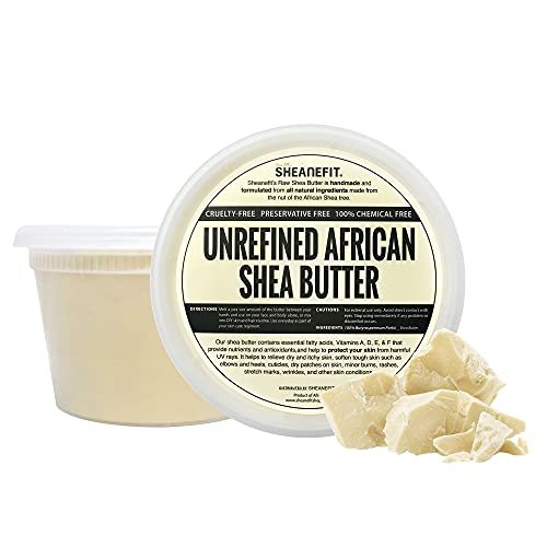 Sheanefit Raw Unrefined African Shea Butter - Natural Body Butter, Soft & Smooth Daily Moisturizer for Face & Body, Ivory, 16 oz Avelisse