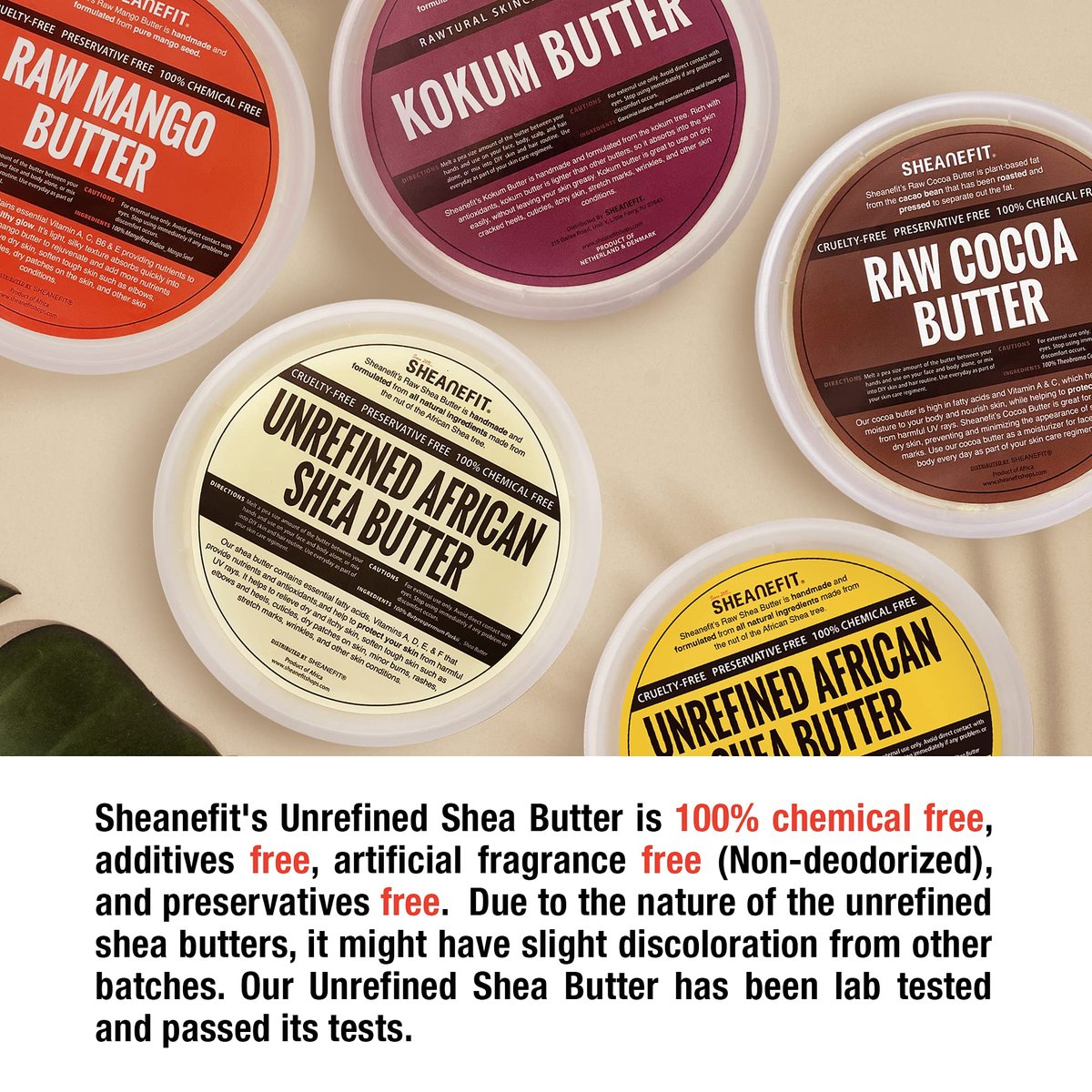 Sheanefit Raw Unrefined African Shea Butter - Natural Body Butter, Soft & Smooth Daily Moisturizer for Face & Body, Ivory, 16 oz Avelisse