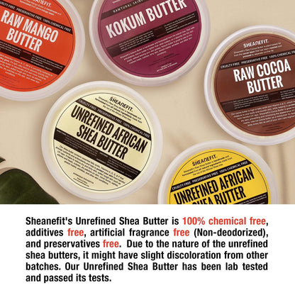 Sheanefit Raw Unrefined African Shea Butter - Natural Body Butter, Soft & Smooth Daily Moisturizer for Face & Body, Ivory, 16 oz Avelisse