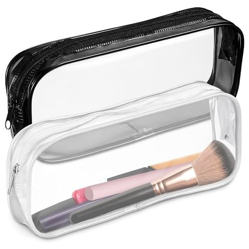 Clear Small Makeup Bags for Purse – 2 Pack Waterproof Cosmetic Pouches, 7.78" x 3.15" x 1.37" - görsel 2