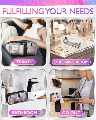 Clear Small Makeup Bags for Purse – 2 Pack Waterproof Cosmetic Pouches, 7.78" x 3.15" x 1.37" - görsel 10
