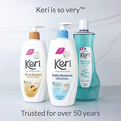 Keri Moisturizing Shower and Bath Oil, 16 Fl Oz - Hydrating Body Oil for Dry Skin, Eczema & Sensitive Skin