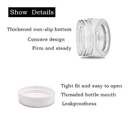 24-Pack 1oz Clear Plastic Cosmetic Jars with Lids – Leak-Proof, Wide-Mouth, Refillable Small Containers for Slime, Lotion, Cream, and Crafts