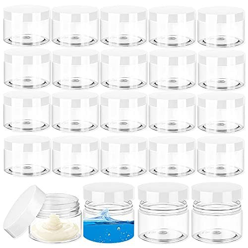 24-Pack 1oz Clear Plastic Cosmetic Jars with Lids – Leak-Proof, Wide-Mouth, Refillable Small Containers for Slime, Lotion, Cream, and Crafts - görsel 2