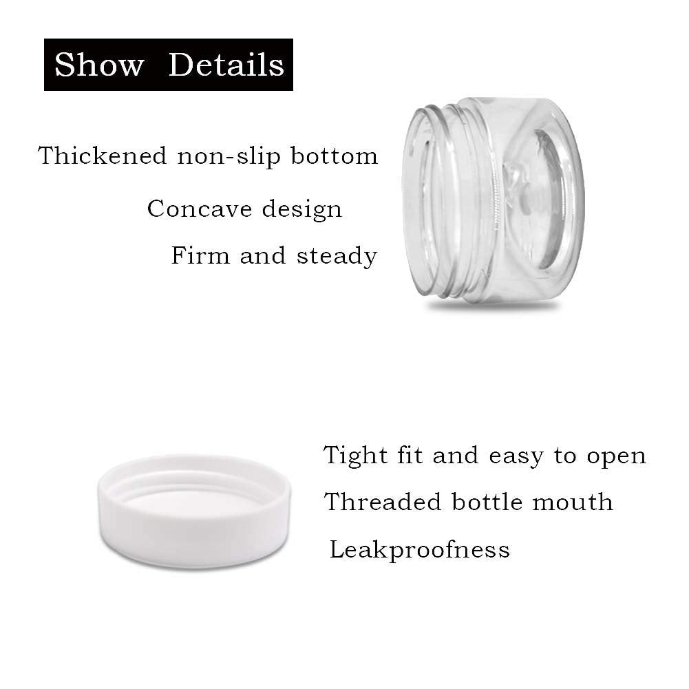 24-Pack 1oz Clear Plastic Cosmetic Jars with Lids – Leak-Proof, Wide-Mouth, Refillable Small Containers for Slime, Lotion, Cream, and Crafts - görsel 6
