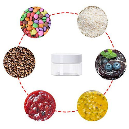 24-Pack 1oz Clear Plastic Cosmetic Jars with Lids – Leak-Proof, Wide-Mouth, Refillable Small Containers for Slime, Lotion, Cream, and Crafts