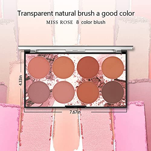 NewBang 8 Colors Blush Palette - Matte Mineral Blush Powder with Bright Shimmer, Contour & Highlight, Professional Makeup Blush Set Avelisse