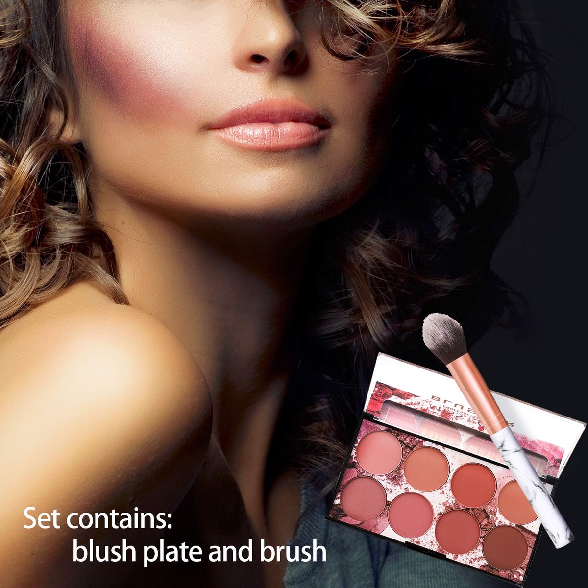 NewBang 8 Colors Blush Palette - Matte Mineral Blush Powder with Bright Shimmer, Contour & Highlight, Professional Makeup Blush Set Avelisse