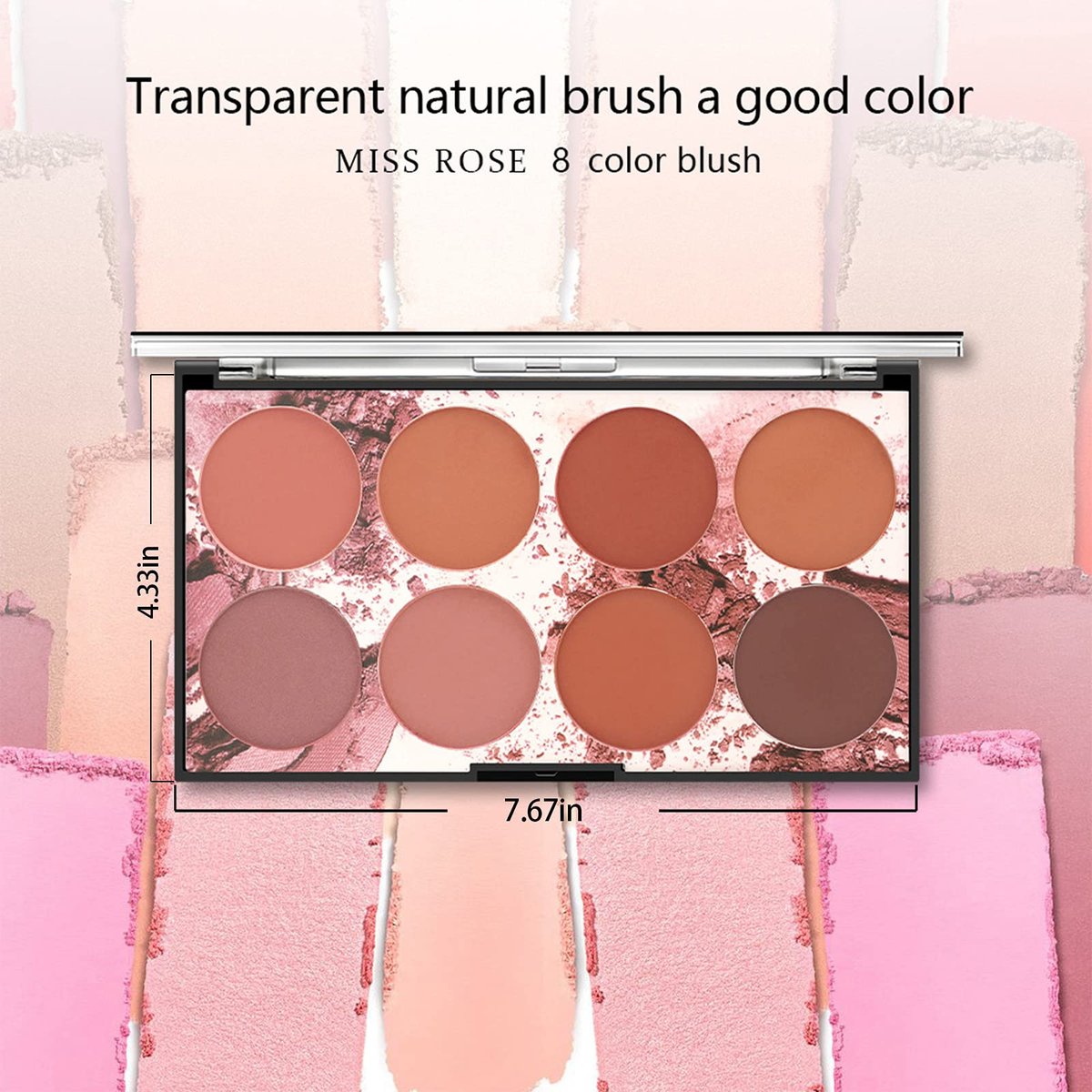 NewBang 8 Colors Blush Palette - Matte Mineral Blush Powder with Bright Shimmer, Contour & Highlight, Professional Makeup Blush Set Avelisse