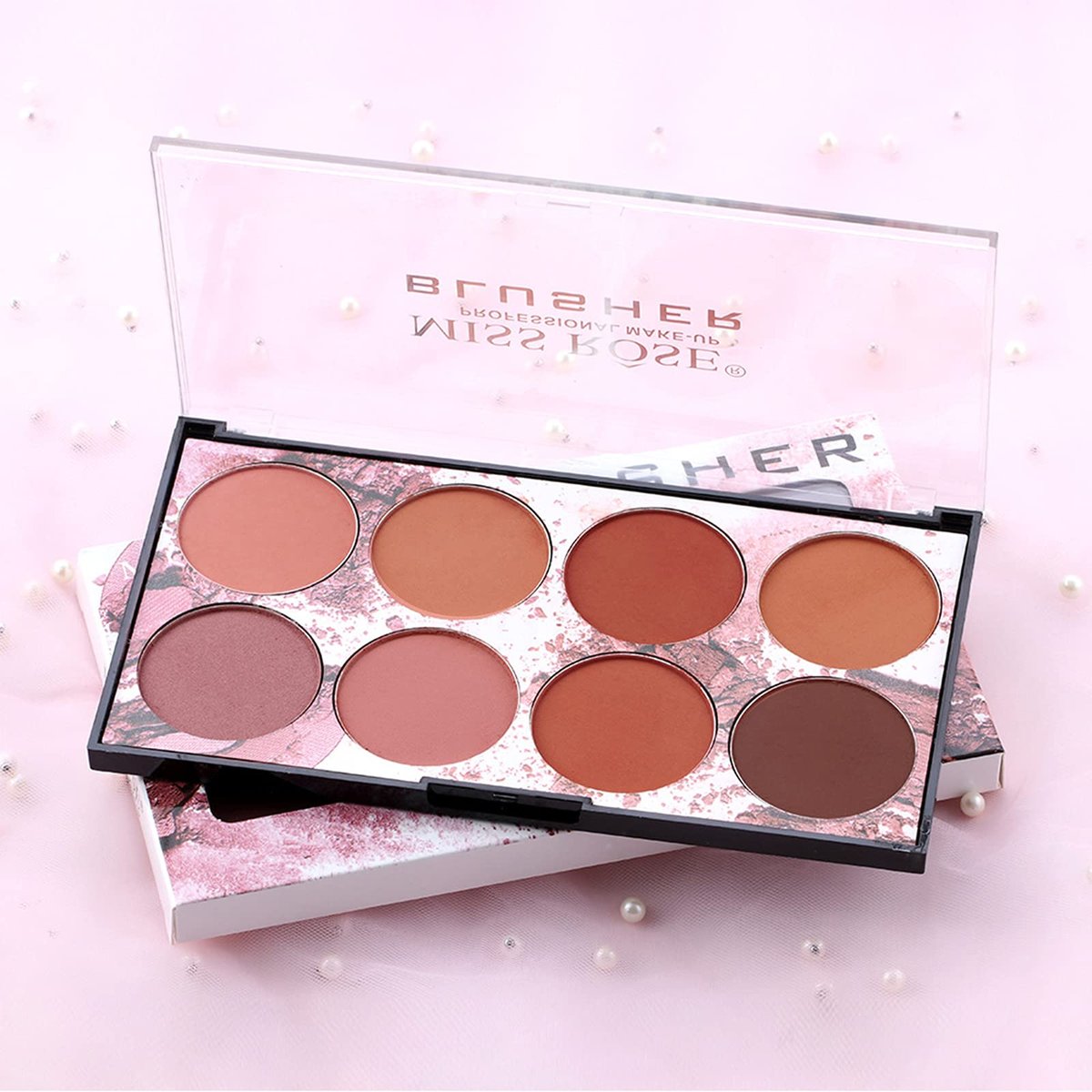 NewBang 8 Colors Blush Palette - Matte Mineral Blush Powder with Bright Shimmer, Contour & Highlight, Professional Makeup Blush Set Avelisse