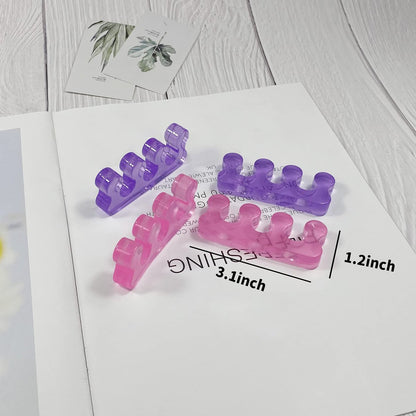 Ronchall 4 Pcs Soft Gel Toe Separators for Pedicure – Easy Nail Polish Grooming for Women – Reusable Toe Spacers for Pedicure Kit