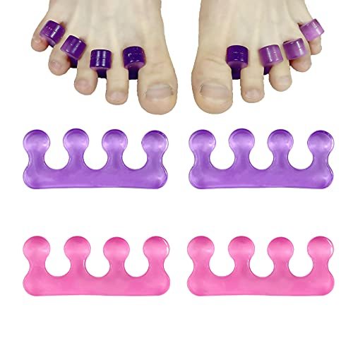 Ronchall 4 Pcs Soft Gel Toe Separators for Pedicure – Easy Nail Polish Grooming for Women – Reusable Toe Spacers for Pedicure Kit - görsel 2