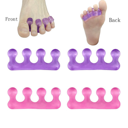 Ronchall 4 Pcs Soft Gel Toe Separators for Pedicure – Easy Nail Polish Grooming for Women – Reusable Toe Spacers for Pedicure Kit