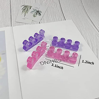 Ronchall 4 Pcs Soft Gel Toe Separators for Pedicure – Easy Nail Polish Grooming for Women – Reusable Toe Spacers for Pedicure Kit