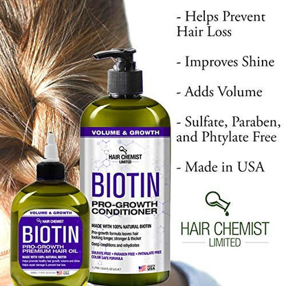 Hair Chemist Biotin Pro-Growth Premium Hair Oil 7.1 oz. – Nourishing Treatment for Thicker, Stronger Hair