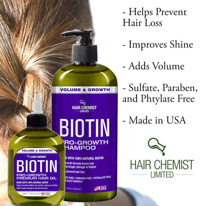 Hair Chemist Biotin Pro-Growth Premium Hair Oil 7.1 oz. – Nourishing Treatment for Thicker, Stronger Hair